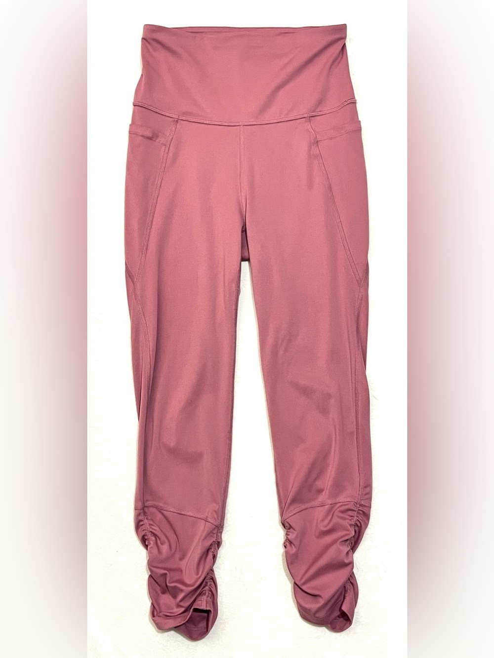 All in Motion Women's High-Waist Ruched Dusty Rose Pink Ankle Active Leggings XS